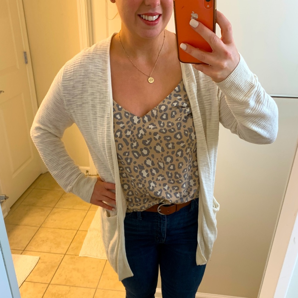 Madewell Knit Open Cardigan Cream